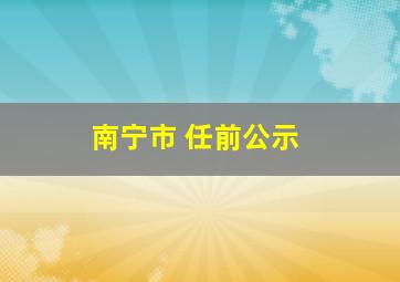 南宁市 任前公示